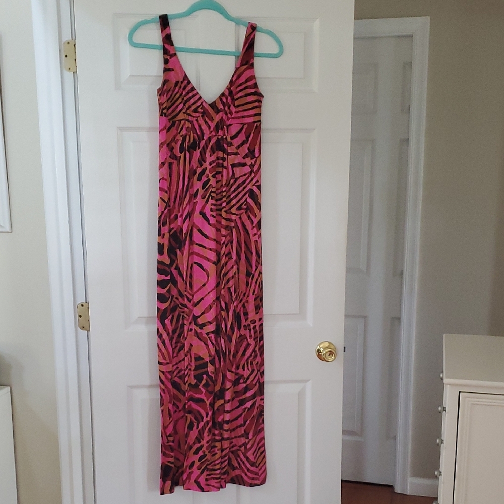 cabi #109 pink tiger jungle dress